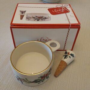 Lenox Holly Berry Holiday Wine Coaster And Stopper